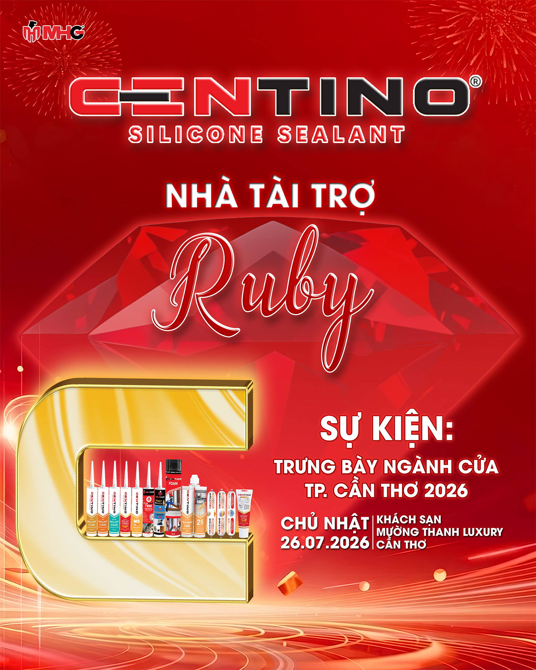 SILICONE CENTINO - Nhà tài trợ Ruby tại sự kiện “Trưng Bày Ngành Cửa Thành Phố Cần Thơ 2026”